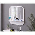 Tarz Design 58 Cm Kare Raflı Beyaz Antre Hol Koridor Duvar Salon Mutfak Banyo Ofis Makyaj Aynası