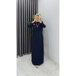 TARZ-I HAS BUTİK Lacivert Alya Tasarım Elbise Tesettür Giyim