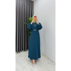 TARZ-I HAS BUTİK Petrol Nisa Elbise Tesettür Giyim