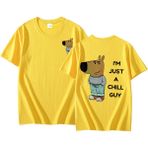 Tarz Sokak Ben Sadece Bir Chill Guy T Shirt Rahat Moda Harajuku Grafik T Shirt Kadın Erkek Pamuklu Kısa - Sarı