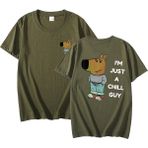 Tarz Sokak Ben Sadece Bir Chill Guy T Shirt Rahat Moda Harajuku Grafik T Shirt Kadın Erkek Pamuklu Kısa - Yeşil - XL