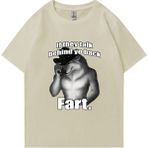 Tarz Sokak Osuruk Kurt Kelimenin Tam Anlamıyla Bana Grafik T-Shirt Erkek Kadın Komik Giyim Harajuku - Bej