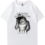 Tarz Sokak Osuruk Kurt Kelimenin Tam Anlamıyla Bana Grafik T-Shirt Erkek Kadın Komik Giyim Harajuku - Beyaz - XL