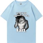 Tarz Sokak Osuruk Kurt Kelimenin Tam Anlamıyla Bana Grafik T-Shirt Erkek Kadın Komik Giyim Harajuku - Mavi