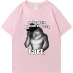 Tarz Sokak Osuruk Kurt Kelimenin Tam Anlamıyla Bana Grafik T-Shirt Erkek Kadın Komik Giyim Harajuku - Pembe - XL