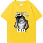 Tarz Sokak Osuruk Kurt Kelimenin Tam Anlamıyla Bana Grafik T-Shirt Erkek Kadın Komik Giyim Harajuku - Sarı