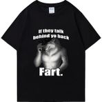 Tarz Sokak Osuruk Kurt Kelimenin Tam Anlamıyla Bana Grafik T-Shirt Erkek Kadın Komik Giyim Harajuku - Siyah - XL