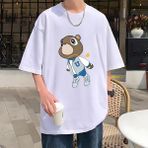 Tarz Sokak Rap Kanye West Mezuniyet Ayı Grafik T - Erkek Kadın Sıcak Satış Moda Kıyafetler Saf Pa - Beyaz - XL