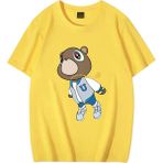 Tarz Sokak Rap Kanye West Mezuniyet Ayı Grafik T - Erkek Kadın Sıcak Satış Moda Kıyafetler Saf Pa - Sarı - XL
