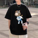 Tarz Sokak Rap Kanye West Mezuniyet Ayı Grafik T - Erkek Kadın Sıcak Satış Moda Kıyafetler Saf Pa - Siyah