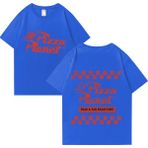 Tarz Sokak Sıcak Satış Pizza Gezegen Hip Hop Grafik T Shirt Erkek Kadın Harajuku Vintage Kısa Kollu Tişö - Mavi