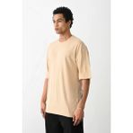 Tarz Yeri Erkek Tişört Düz Basic Penye Yazlık Bisiklet Yaka Kısa Kol T-Shirt - Bej