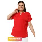tarzımsüper Büyük Beden Konfor Modeli Şık Yaka Detaylı Tayt Üstüne Pamuklu Kısa Kollu Lüks Abiye Tunik T-shirt