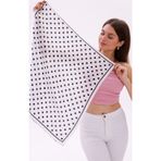 Tarzını Seç Beyaz Puantiye Model Fular Bandana Şal Estascarf 70x70 Cm