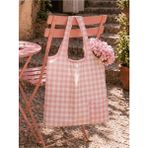 Tarzını Seç Katlanabilir Cepli Bez Market Çantası 44X48 cm – Pembe Pötikare Desenli Alışveriş Çantası - 44 x 48 cm