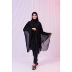 Tarzını Seç Kısa Kimono Pareo - Tesettür Pareo - Esnek Likralı Tül Siyah 180x135 Cm