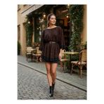 Tarzını Seç Yeni Sezon Rahat Modern Leopar Oversize Panço / Tesettür Tunik - Panço