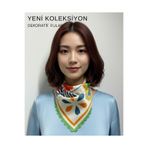 tarzınısec Tarzını Seç Su Yeşili Model Dekoratif Kenar Tasarımlı Fular 48x48 cm