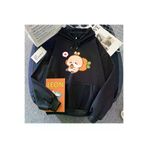 Tarzsokak BDropshippingStore-4270 Siyah Tavşan Yeme Havuç Baskılı Sudaderaskarikatür