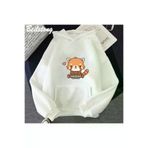 Tarzsokak BDropshippingStore-4315 Beyaz Anime Sevimli Küçük Kırmızı Panda Oynarken Video Hoodie Lar Casaul Spor