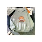 Tarzsokak BDropshippingStore-4315 Gri Anime Sevimli Küçük Kırmızı Panda Oynarken Video Hoodie Lar Casaul Spor