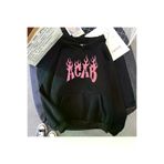 Tarzsokak BIQUINI-9157 Siyah Unisex Mektup Acab Yangın Hoodieslar Bratz Giysi Boy Harajuku Kore Tarzı Uzun
