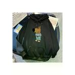 Tarzsokak BIQUINI-9440 Siyah Unisex Chill Guy Karikatür Komik Grafik Baskı Kapşonluek Sudadera