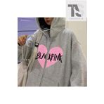 Tarzsokak Blackpink Kalp Sweatshirt Fermuarlı Hırka