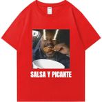 Tarzsokak Don Pollo Salsa Y Picante Komik Grafik T Shirt Erkek Kadın Klasik Punk Tee Boy Kısa Kollu Rah - Kırmızı