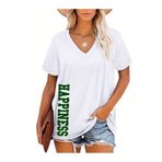 Tarzsokak Kadın V yaka Siyah Beyaz Tişört Happiness Baskılı Oversize