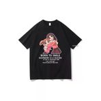 Tarzsokak RONTWE -3371 Siyah Anime Azumanga Daioh Gülümseme Doğdu Tshirt Komik Harajuku Unisex Vintage