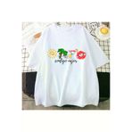 Tarzsokak RONTWE -4501 Beyaz Bad Bunny Komik Baskı Harajuku Ullzang Sevimli Komik Tshirt