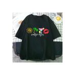 Tarzsokak RONTWE -4501 Siyah Bad Bunny Komik Baskı Harajuku Ullzang Sevimli Komik Tshirt