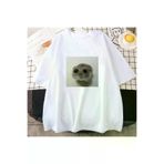 Tarzsokak RONTWE -4609 Beyaz Sad Hamster Tshirt Komik Karikatür Grafik Baskılı Yaz Y