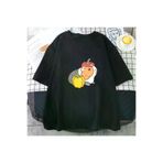 Tarzsokak RONTWE -4694 Siyah Çan Biber Kiraz Domates Ve Ko Desen Klasik Harajuku Karikatür Kawaii Baskı