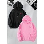 Tarzsokak Sevgili Çift Kombin Spiderman ve Kız Ağ Baskılı Özel Tasarım Kapüşonlu Sweatshirt 2li TYC1IJQUJN170517243657067