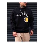 Tarzsokak Siyah Friday Bira Baskılı Oversize Kapuşonlu Erkek Sweatshirt bsgfridaybiraswea Tarzsokak-unisex-oversize-kalıp-19648