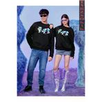 Tarzsokak Siyah Şirinler Baskılı Bisiklet Yaka Çift Kombini Oversize Sweatshirt Tarzsokak-unisex-oversize-kalıp-19176