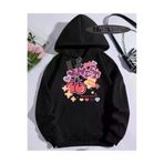 Tarzsokak Sweet-Melodies-Kiraz Kapşonlu Sweatshirt Siyah Melodies Kiraz Özel Tasarım
