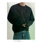 Tarzsokak Tarzsokak-hoodie-Sweat--17264 Harajuka Sokakt Manfinity Hypemode Katı Damla Omuz Kazak Siyah
