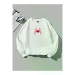 Tarzsokak Tarzsokak-SVVEAT-Kasım-16959 Coolane Bol Örümcek Desenli Sweatshirt Beyaz