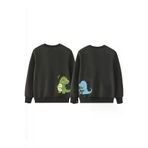 Tarzsokak Tarzsokak-unisex-oversize-kalıp-19134 Siyah Biskilet Yaka Sweatshirt Çift Sevgili Kombinleri Couple Clothing