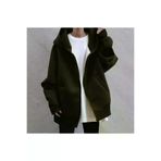Tarzsokak Tarzsokak-unisex-oversize-kalıp-20176 Büyük Beden Kapüşonlu Tam Fermuarlı Oversize Sokak Stili Kadın Ceket-Sweatshırt Ldy Siyah