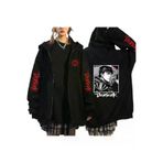 Tarzsokak Tarzsokaksweatiz-22390 Berserk Anime Fermuarlı Hoodie Model 103 12286 Siyah