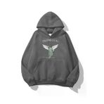 Tarzsokak ts1828 Büyük Beden Antrasit Praise God Baskılı 3 Iplik Oversize Kapüşonlu Sweatshirt - Gri