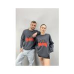 Tarzsokak Unisex Antrasit Spıkıyn Baskılı Sevgili Çift Kombini 2' Li Set benisengiydirmel Tarzsokak-unisex-oversize-kalıp-19134