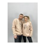 Tarzsokak Unisex Bej Hayat Ağacı Baskılı Bisiklet Yaka Sevgili Kombini 2'li Set Tarzsokak-unisex-oversize-kalıp-19181