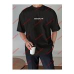 Tarzsokak Unisex Erkek/Kadın BROOKLYN Renkli Özel Baskılı Oversize Pamuklu Bisiklet Yaka T-Shirt Tişört Siyah Trend-Sokak-Tarz-Les-Tud 12