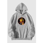 Tarzsokak Unisex Vampur Kedi Baskılı Gri Kanguru Cepli Kapüşonlu Sweatshirt Hoodie Tarzsokak-unisex-oversize-kalıp-20249