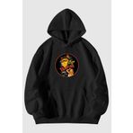 Tarzsokak Unisex Vampur Kedi Baskılı Siyah Kanguru Cepli Kapüşonlu Sweatshirt Hoodie Tarzsokak-unisex-oversize-kalıp-20249